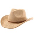 thumbnail image 4 of LILIYA Unisex Western Cowboy Hat with Multi Color Options, Packable Wide Brim Travel Hats, Classic Sun Protection Breathable Headwear for Camping Hiking and Holiday Trips, 4 of 5