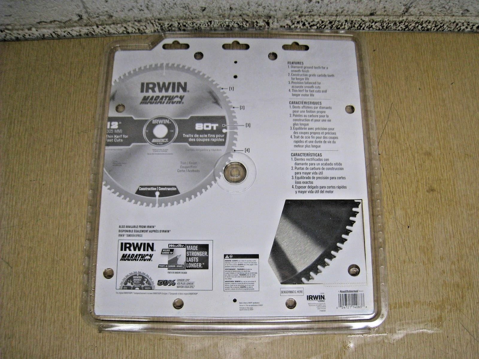 IRWIN MARATHON 14083 12" 80-TEETH MITER & TABLE SAW BLADE