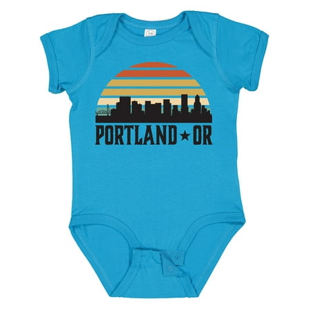 

Inktastic Portland Oregon Skyline Retro Sunset Gift Baby Boy or Baby Girl Bodysuit