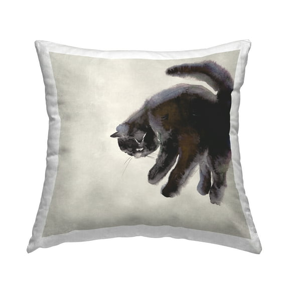 Stupell Industries Simple Cat Watercolor Decorative Printed Throw Pillow Design by Melissa Wang .