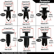XUKEY 190pcs Universal Car Body Fastener Plastic Clips Rivets Panel Fender Retainer