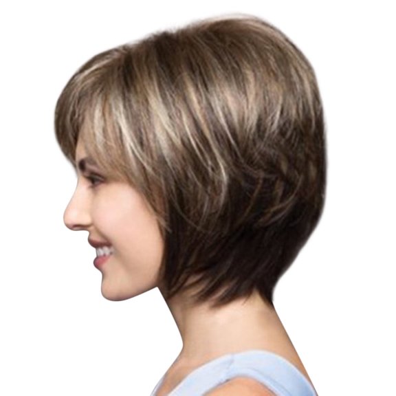Short Straight Synthetic Wigs for Women Fashion Natural Female Hairpiece Stylish Comfortable Lightweight