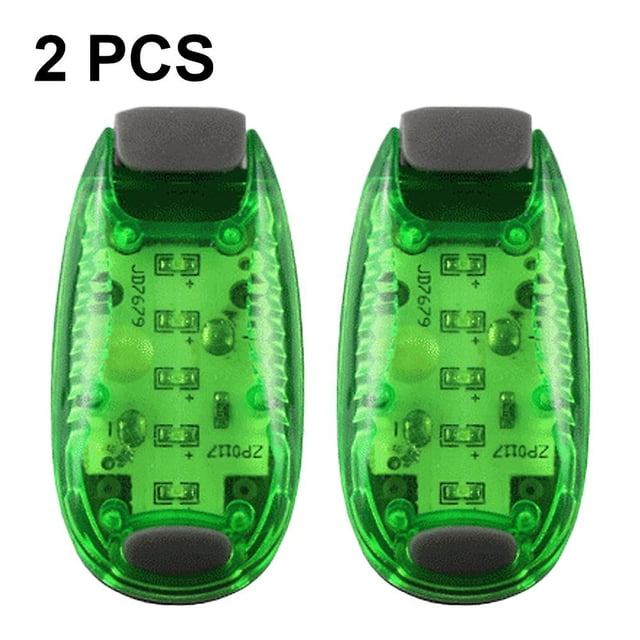 Paquete de 2 luces de seguridad LED USB: la brillante luz trasera para bicicleta funciona perfectamente como luz para corredores, mascotas, luz estroboscópica para bicicleta o clip trasero (verde).