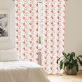 thumbnail image 2 of Ambesonne Exotic Curtains, Bird Leaves Flowers Pattern, Pair of 28"x84", Dark Coral and Pale Green, 2 of 5