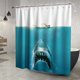 thumbnail image 1 of 1pc Waterproof Shark Pattern Shower Curtain with 12 Hooks - Stylish and Durable Bathroom Decor, 1 of 4