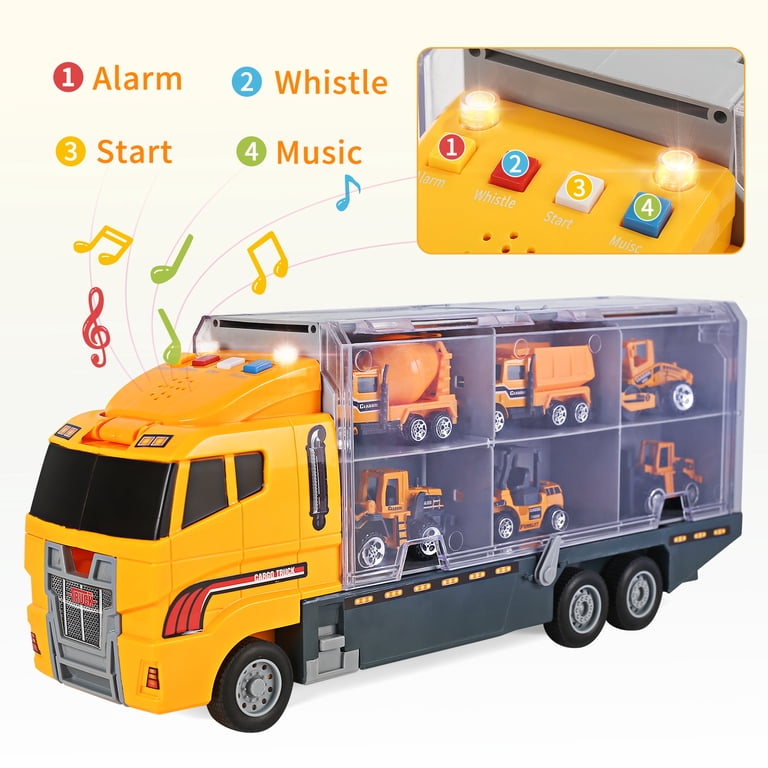 JoyStone 25 in 1 Construction Truck Set, 12 Mini Diecast Trucks