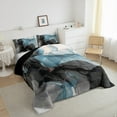 thumbnail image 4 of Chic Marble Bedding Twin Size Black Blue Watercolor Comforter Set Twin, Mountain Fluid Duvet Insert Aesthetic Marbling Quilt Comforter, Stone Pattern Bedding Comforters & Sets, 4 of 6