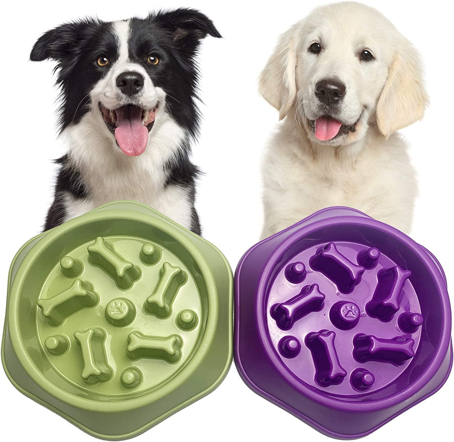 Slow Feeder Dog Bowl Agooga Anti Gulping Healthy Eating Interactive