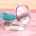 thumbnail image 5 of Mini espejo de tocador plegable redondo y cuadrado, regalo de cumpleaños perfecto, espejo de arena movediza portátil rosa, compacto de doble cara para niñas y mamá, 5 of 5