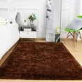 thumbnail image 2 of Softlife Stylish Soft Shaggy Velvet Carpet for Living Room/Bedroom, Fluffy Rugs, 4' x 6' , Coffee, 2 of 7