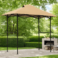 thumbnail image 2 of Hassch 5x8ft Grill Gazebo, Outdoor BBQ Canopy with Mesh Trays, Barbecue Gazebo Canopy with Carrying Bag, Khaki, 2 of 9