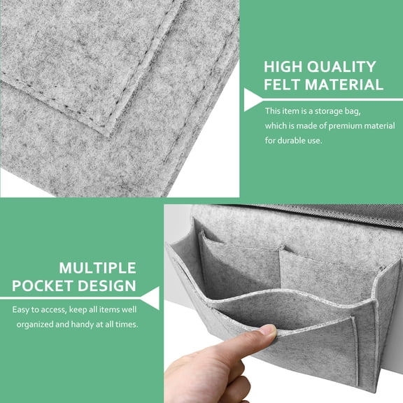 ETEREAUTY Grey Felt Storage Bag for Home, Bedside, and Kitchen - Convenient Organizer for Household Items