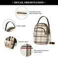 thumbnail image 4 of FORMRS Crossbody Bag for Women Quilted Travel Shoulder Cell Phone Purse with Chain Strap Handbag, Cream Plaid, 4 of 7