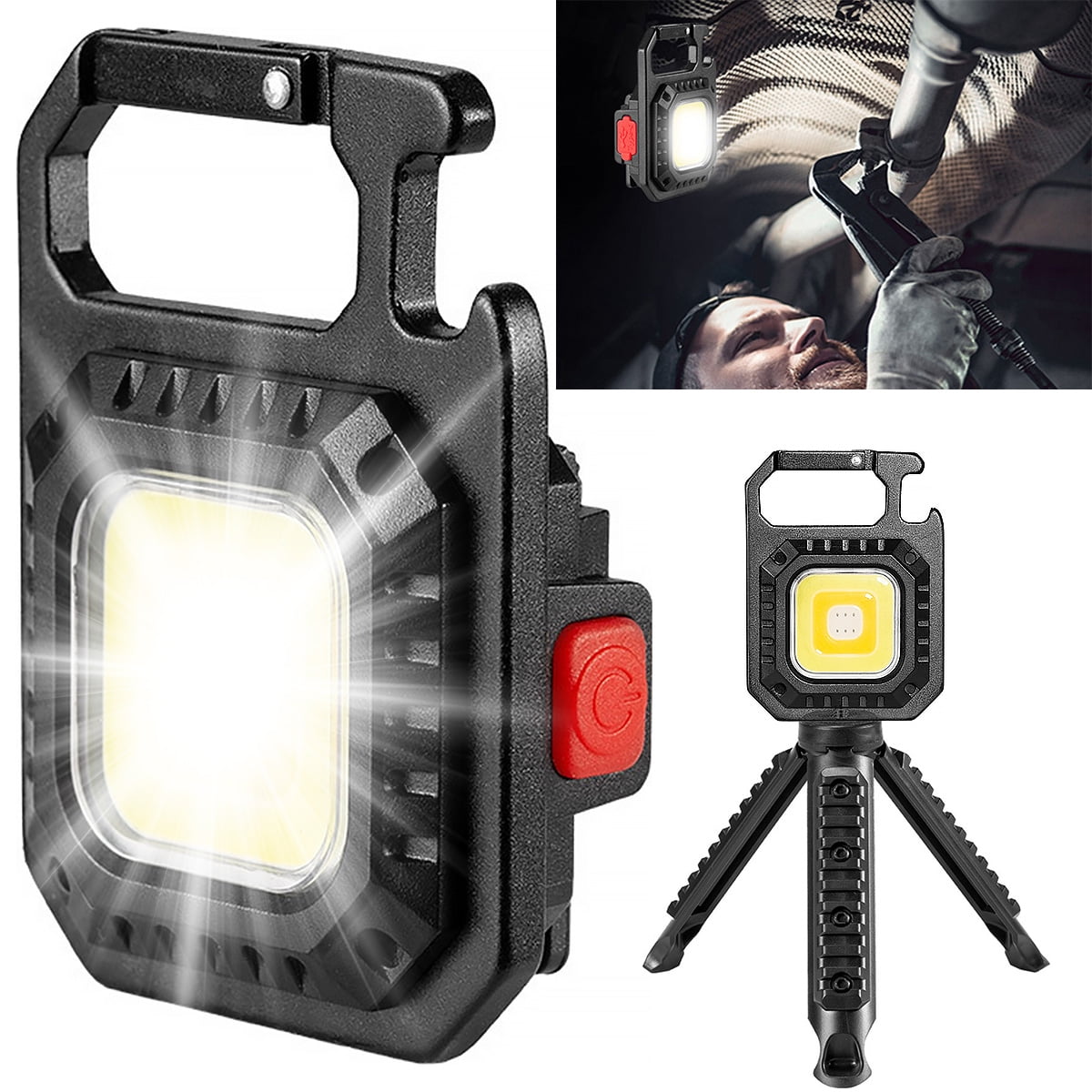 Lieonvis COB Small Flashlights 700Lumens Bright Rechargeable Keychain