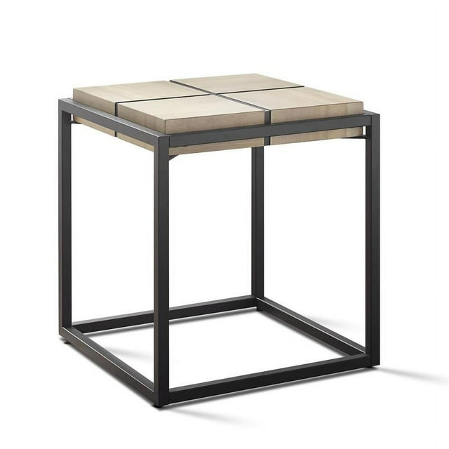 Steve Silver Oaklee Honey and Dark Grey Finish Mixed Media End Table