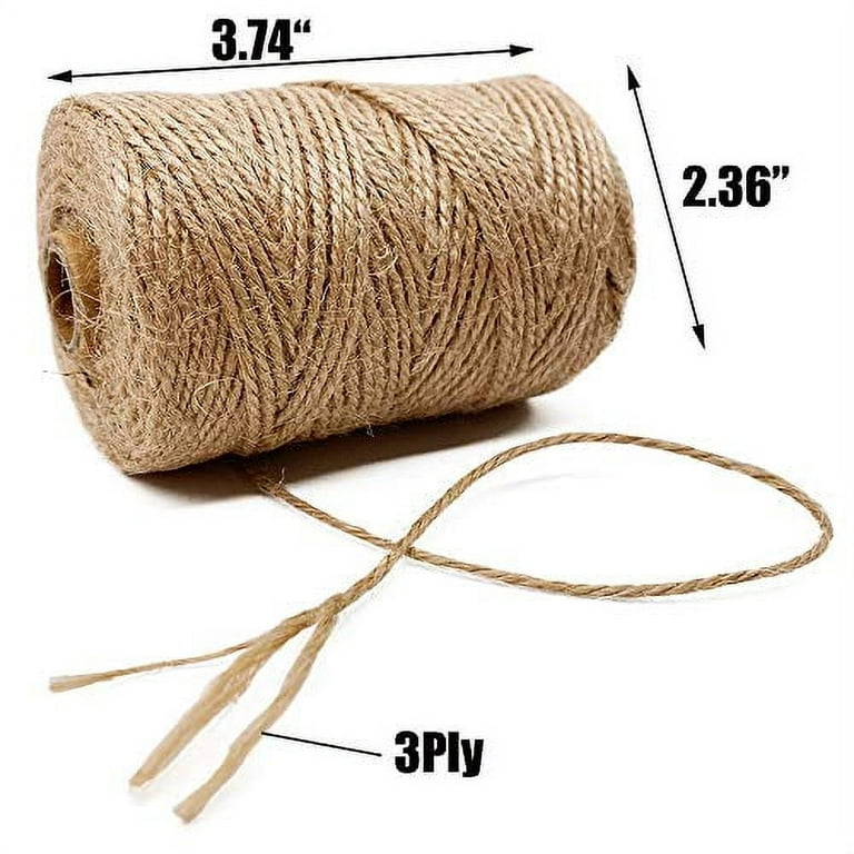 Jute Twine String 328 Feet Durable Natural Jute Rope String Perfect for  Arts Crafts Mason Jars Knife Handle Wrapping Wedding Decorations Home