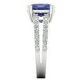 thumbnail image 3 of 3.96ct cushion cut blue tanzanite 18k white gold Bridal Wedding Engagement Promise Anniversary Ring for Women size 8, 3 of 7