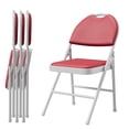 thumbnail image 1 of Yeshouse Sillas plegables (paquete de 2, 4 o 6) con cojín de piel sintética, capacidad de 159 kg, estructura de metal y almohadillas antideslizantes, portátiles y apilables para hogar y eventos, 1 of 8