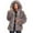 Gray, variant on absuyy Woman Faux Furry Coats Hooded Outerwear Zip Up Warm Long Sleeve Fuzzy Coat Cardigan Black Size 3XL