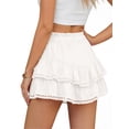 thumbnail image 2 of Sundazz Flowy Mini Skirts for Women with Shorts Ruffle Tiered Skorts Summer Short Skirts Tennis Golf Crochet Casual Shorts, 2 of 9