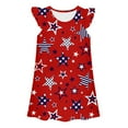thumbnail image 1 of Pyjamas pour Enfants Filles, Imprimé Jour de l'Indépendance, Robe de Nuit Été Sans Manches Respirante, Pyjama Bébé Rouge 9 Ans-10 Ans, 1 of 2