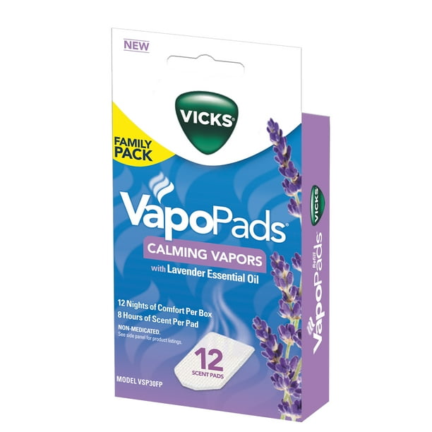 Vicks Calming Menthol and Lavender VapoPads, 12 Pack