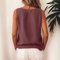 thumbnail image 3 of Favoffer Women's Boho Tops Scoop Neck Racerback Sleeveless Front Button Relax Summer Outing Leisure Outfit Solid Bohemian Vests, 3 of 8