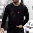 thumbnail image 4 of Chandail à Manches Longues pour Hommes Mode Décontractée Col Rond Chandail à Enfiler Imprimé T-Shirt à Manches Longues Blouse, 4 of 9