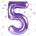thumbnail image 1 of Globo Yeodong número 5 morado de 40 pulgadas para quinto cumpleaños, 1 of 7