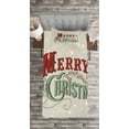 thumbnail image 3 of Ambesonne Christmas Quilted Bedspread Set 2 Pcs, Star Snowflake Retro, Twin Size, Eggshell Sea Green Ruby, 3 of 3