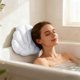 thumbnail image 5 of Almohada, reposacabezas, paquete de 2 soportes de bañera inflables Seashell, cojín de spa suave, ventosas, plegable, cómodo auxiliar de baño, blanco, azul y rosa, para oficina, material de, 5 of 8