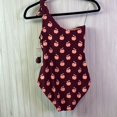 thumbnail image 4 of Kate Spade New York Apple Toss Bunny Tie One Shoulder One-Piece Large Deep Plum, 4 of 4