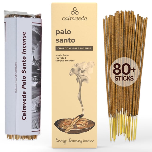 Varillas de incienso Calmveda Holy Palo Santo, 80 varillas