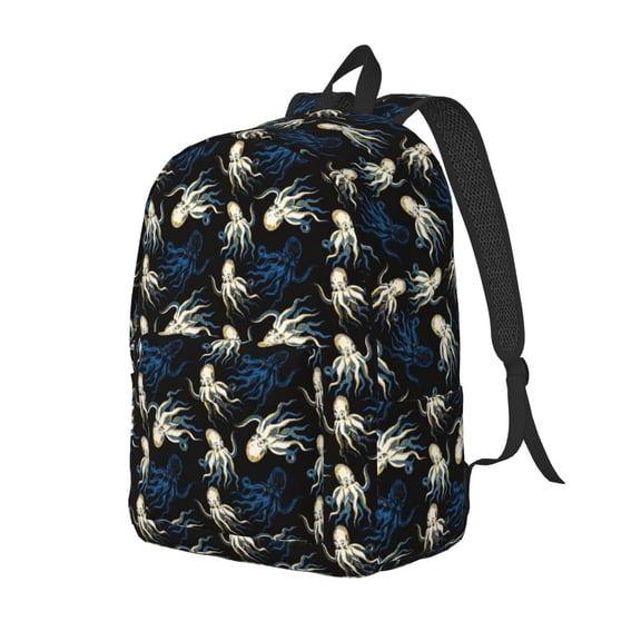 Ratiio Octopus 1 Print Canvas Backpack for Women & Men Retro Aesthetic Rucksack Basic Backpack for High School/College Students Travel Laptop Bag
