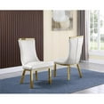 thumbnail image 4 of 5pc. 68" x 40" Glass Dining Set with 4 Chairs and Gold Stainless Steel, 4 of 4