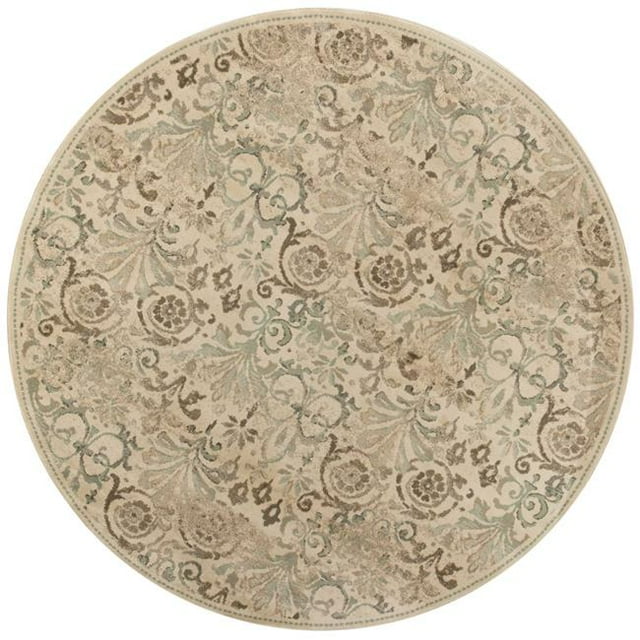 Tapis Rond de 7'7" en Polypropylène Ivoire