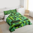 thumbnail image 3 of Homewish Female Men Women Pixelated Blocks Miners Bedding Comforter Set 2pcs,Building Blocks Construction Game Twin Comforter Sets Microfiber,Abstract Geometric Plaid Grid Breathable Bedding Set, 3 of 8