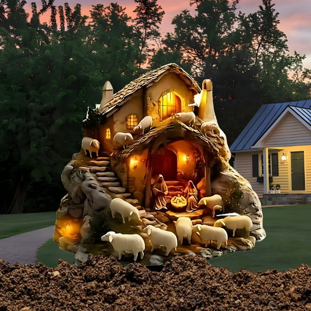 Maceta Plana de Acrílico 2D | Estaca de Jardín para Hogares Rurales de 19,8 X 15,9 Cm | Material Acrílico Duradero | Maceta Decorativa con Motivos de Pareja de Ovejas | Decoración para Exteriores