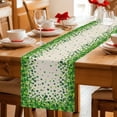 thumbnail image 5 of St. Patrick's Day Table Runner - 60 Inch Long Spring Lucky Shamrocks Leaves Retro Country Cotton and Linen Blended Dress Scarves Farmhouse Table Runner for Kitchen Dining, Coffee Table, 13" x 60", 5 of 8