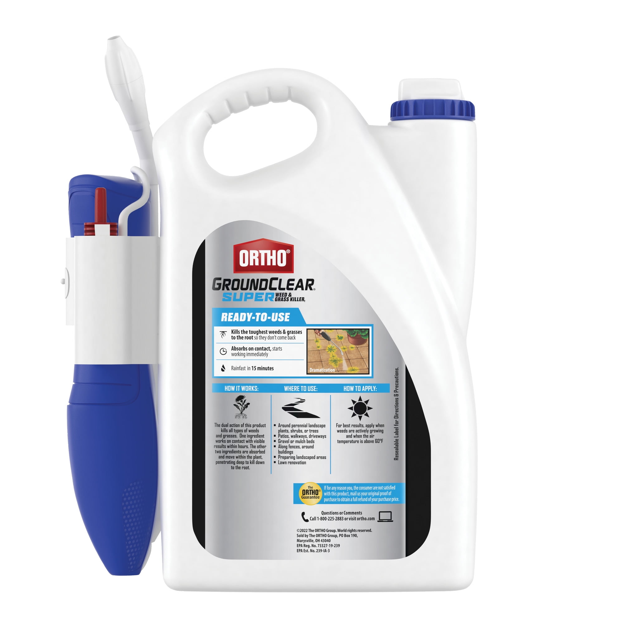 Ortho GroundClear Super Weed & Grass Killer1, Works Quickly, 1/2 gal.