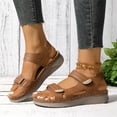 thumbnail image 5 of KEVCHE Womens Arch Support Walking Sandals, Comfortable Open Toe Wide Width Orthopedic Sandals, Adjustable Hook Loop Strap Summer Dressy Non Slip Slingback Flat Sandals, 5 of 8