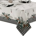 thumbnail image 4 of Christmas Festive Berry Black Plaid Country Rustic Bordered Set of 8 Fabric Dining Napkins, 4 of 10