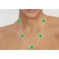 thumbnail image 4 of Frosted Emerald Necklace on a14K White Gold Bezel Set 35.00 ct.tw, 4 of 8