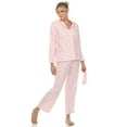 thumbnail image 2 of White Mark Women's Three-Piece Button-Down Pajama Set, 2 of 6