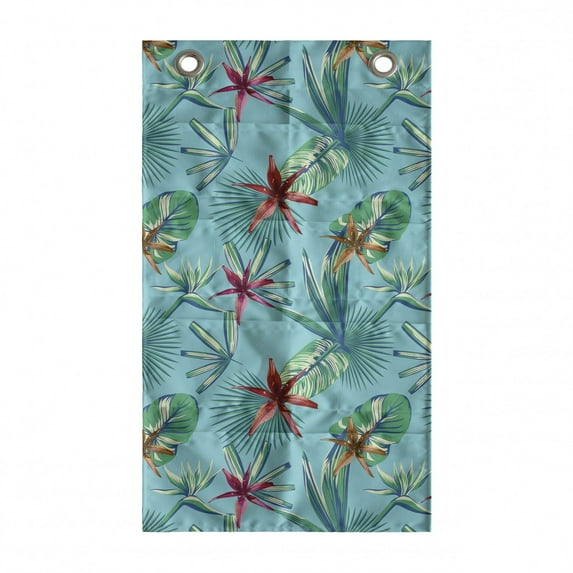 Bird of Paradise Hanging Pocket Organizer, Exotic Blossoms with Jungle Tropical Accents Vivid Flourish, Printed Polyester Storage Bag with Pockets, 21" x 31", Pale Blue and Multicolor