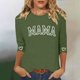 thumbnail image 4 of Penkiiy 3/4 Manga Camisas Mama para Mujeres Carta Mama Impresión Tee Mom Regalo Camisa de manga corta Día de las Madres Tops L Verde, 4 of 5