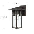 thumbnail image 2 of Hinkley Lighting - Manhattan - 1 Light Small Outdoor Wall Lantern in Craftsman, 2 of 17