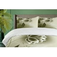 thumbnail image 4 of Ambesonne Abstract Duvet Cover Sets, Grey Flowers Ivy Leaf, 2-King, Olive Green Dark Green, 4 of 7