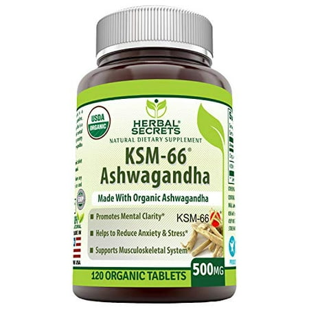 Herbal Secrets KSM-66 Ashwagandha (Made with Organic Ashwagandha) 500 Mg 120 Organic