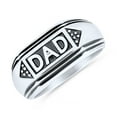 thumbnail image 1 of Mens Word Band Signet DAD Ring for Father Day Gift for Men Oxidized Black Silver Tone Stainless Steel, 1 of 4